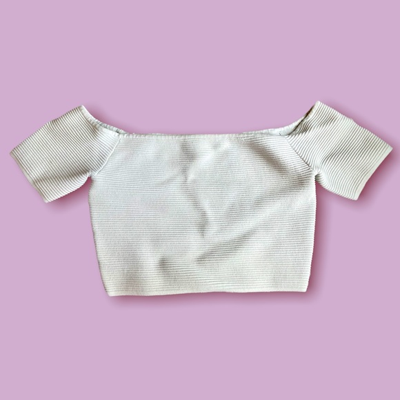 Kendall & Kylie Tops - Kendal and Kylie Jenner Off-Shoulder White Crop